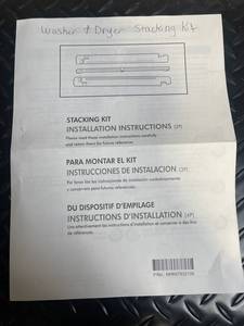 Washer & Dryer Stacking Kit - Two-Page Installation Instructions Included