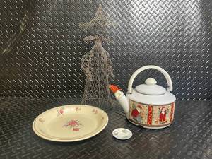 Wire Dress-Form Sculpture - Shelley England Fine Bone China Teapot & Plate