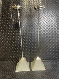 Torchiere Floor Lamps with Frosted Glass Shades (Lot of 2)