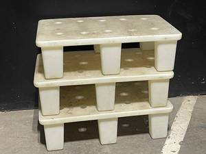 Stackable Plastic Step Stool Set with Perforated Tops