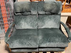 La-Z-Boy Recliner Chair with Wood Armrests and Plush Cushions