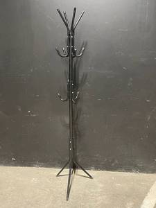 Metal Freestanding Coat Rack with Multi-Hook Arms