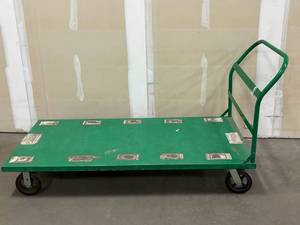 Heavy-Duty Platform Cart on Wheels with Handle - Industrial Warehouse Utility Cart