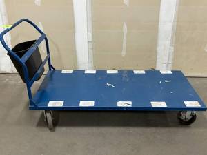 Industrial Platform Cart with Integrated Waste Bin