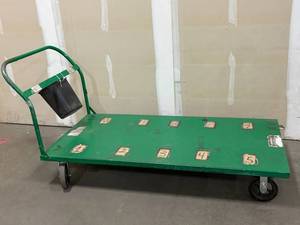 Green Industrial Mobile Platform Cart on Casters