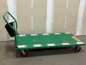 Industrial Platform Cart on 4 Swivel Casters with Side Bin