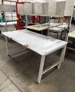 Industrial Packaging Workstation Conveyor Table with Partitioned Top Module