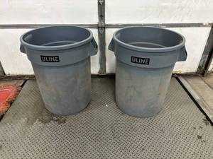 ULINE Trash Cans - 32 Gal. Open-Top Plastic Bins
