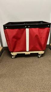 Fabric Rolling Storage Tote on Wheeled Cart