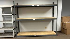 Industrial Steel Shelving Units with Wood Shelves