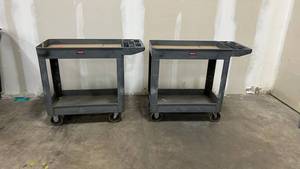 Rubbermaid Commercial Products Utility Carts with Divided Top Trays