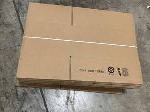 Stack of 25 Corrugated Cardboard Boxes with Strap 17.25 x 11.25 x 8