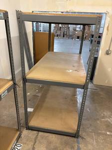Heavy-Duty Steel 3-Tier Warehouse Shelving Unit with Wood Shelves (Lot of 2)