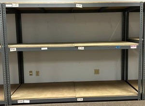 Industrial Steel Shelving Unit - Modular Rack with Particleboard Shelves