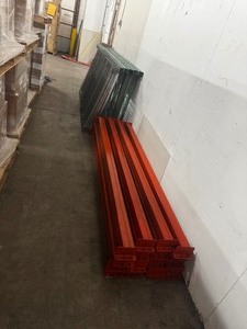 Industrial Pallet Rack System with Uprights, Beams & Diagonal Bracing (Racking will be disassembled for pick up)