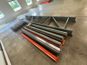 Industrial Pallet Racking System - Steel Uprights and Beams for Warehouse Storage (Racking will be disassembled for pick up)
