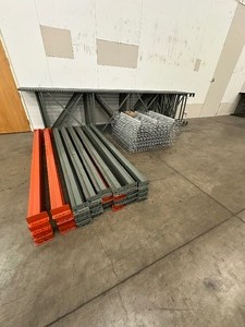 Industrial Pallet Racking System - Steel Uprights with Beams (Warehouse Storage) (Racking will be disassembled for pick up)