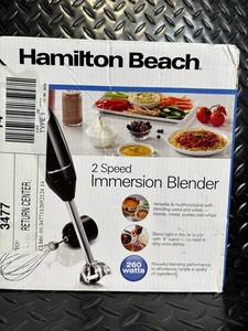 Hamilton Beach 59762F 2-Speed Hand Blender with Whisk & Blending Wand Attachments - Open Box