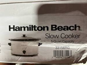 Hamilton Beach Slow Cooker 5 Quart Capacity - Model 33156RG - Open Box