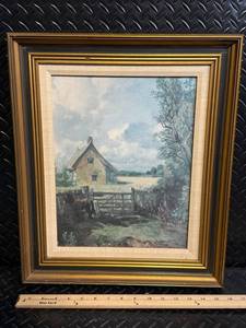 Pastoral Landscape John Constable Cottage in a Cornfield with Cottage and Cow in a multi tone Frame