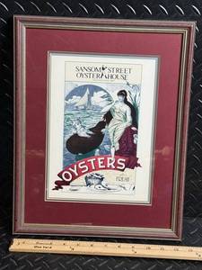 Sansom Street Oyster House Vintage Advertising Poster - Framed Print