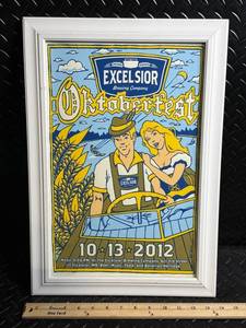 Excelsior Oktoberfest Poster Print Pencil Signed and numbered 20190 2012 Framed - Excelsior Brewing Company