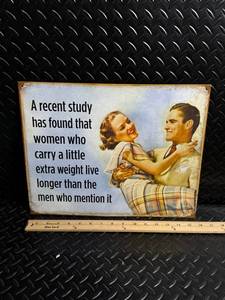 Ephemera, Inc. 2038 Women Live Longer Tin Sign - Vintage Humor Ephemera
