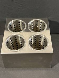 Winco FC-4H Flatware Cylinder Holder - 4 Holes, 2 Tiers, 1 PC