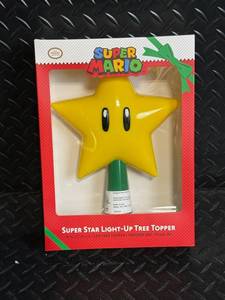 Nintendo Super Mario Star Light-Up Tree Topper - 9-Inch LED Indoor Plug-In