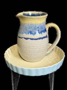Ceramic Pottery Pitcher signed Rich - Quiche Pan Dishwasher-Safe, Microwave-Safe, Oven-Safe -