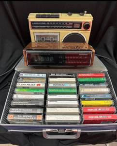 Panasonic - General Electric Vintage AMFM Radios With Cassette Tapes Collection