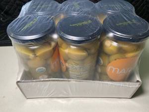 VA 4 - Mario Camacho Organic Green Olives Garlic Stuffed - 6 x 10 oz Jars