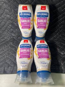 WV 2 - NEW Hellmanns Garlic Aioli Dip & Spread 11.5 FL OZ (340 mL) (Lot of 4)