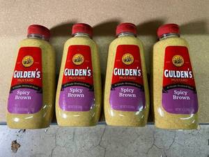 SCOT 4 - Guldens Mustard Spicy Brown 12 oz Bottles (Lot of 4)