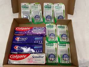 GUM Proxabrush Go-Betweens Cleaners, Colgate MaxFresh Toothpaste & Crest 3D White Stain Eraser