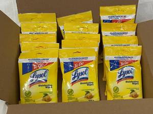 Lysol Disinfecting Wipes Lemon & Lime Blossom Scent (Lot of 14)