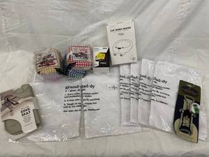 6 Tea Towels, Cup Heater - Kentucky Derby Kosys  - Silicone Sink Mat - Corkscrew