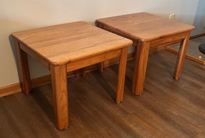 LLLR - Two Vintage Oak Side Tables