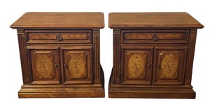 LLBR - Pair of Vintage Stanley Furniture, Fleur De Bois Country French Nightstands