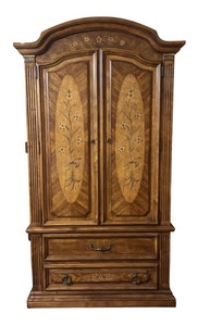 LLBR - Vintage Stanley Furniture Armoire Cabinet .Fleur De Bois Country French