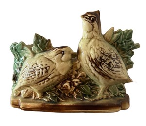 LLBR - Vintage McCoy Quail Bird Family Planter