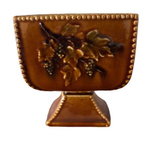 LLBR - Vintage McCoy USA Art Pottery Pedestal Planter, Antique Curio Line
