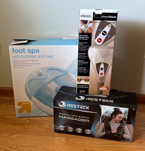 BR1 - HoMedics Percussion Massager, RESTECK Shiatsu Neck & Back Massager and Up & Up Foot Spa