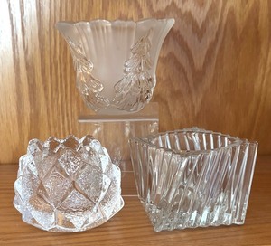 LR - Crystal and Clear Glass Votive Candle Holders