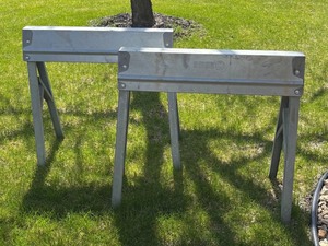 G - Two Metal Sawhorses