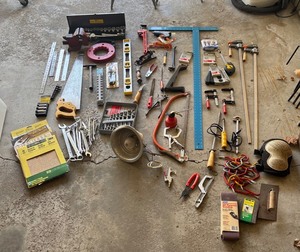G - Tool Lot - Levels, Vise, Saws & More