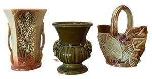LLR - Vintage McCoy Pottery & Floraline Vase (Lot of 3) - Vintage 1940s-50s