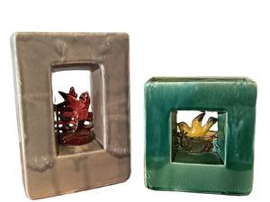LLR - McCoy Pottery Vintage 1950s Aracature Vases (Lot of 2)