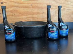 G - Techron Fuel Injector Cleaner Bottles (3) & Oil Drip Pan