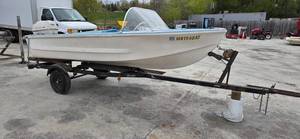 Johnson Sea-Horse 35 Outboard Motor on Spartan Trailer with Open Runabout Boat